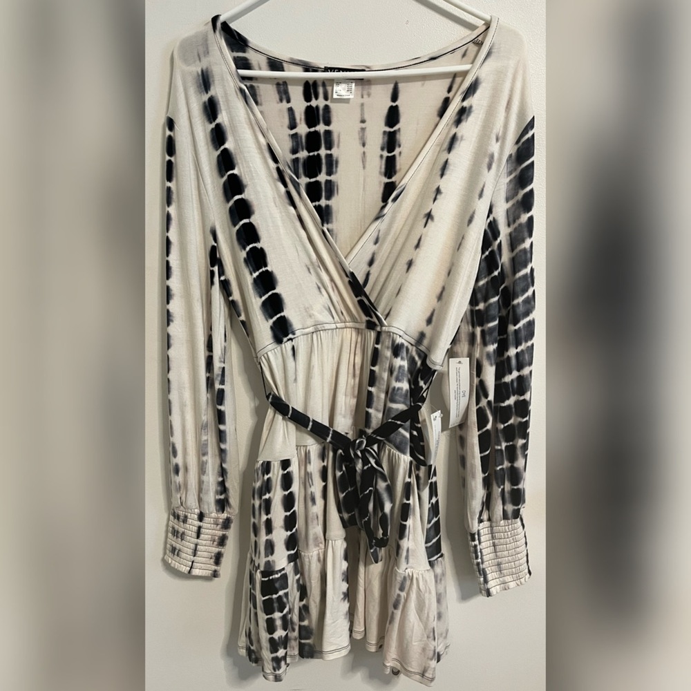 Venus Black & White Tie-Dye Mini Dress - Size M